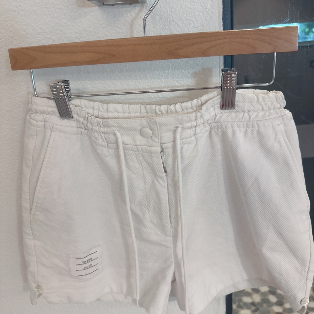 Thom Browne White High Waist Shorts